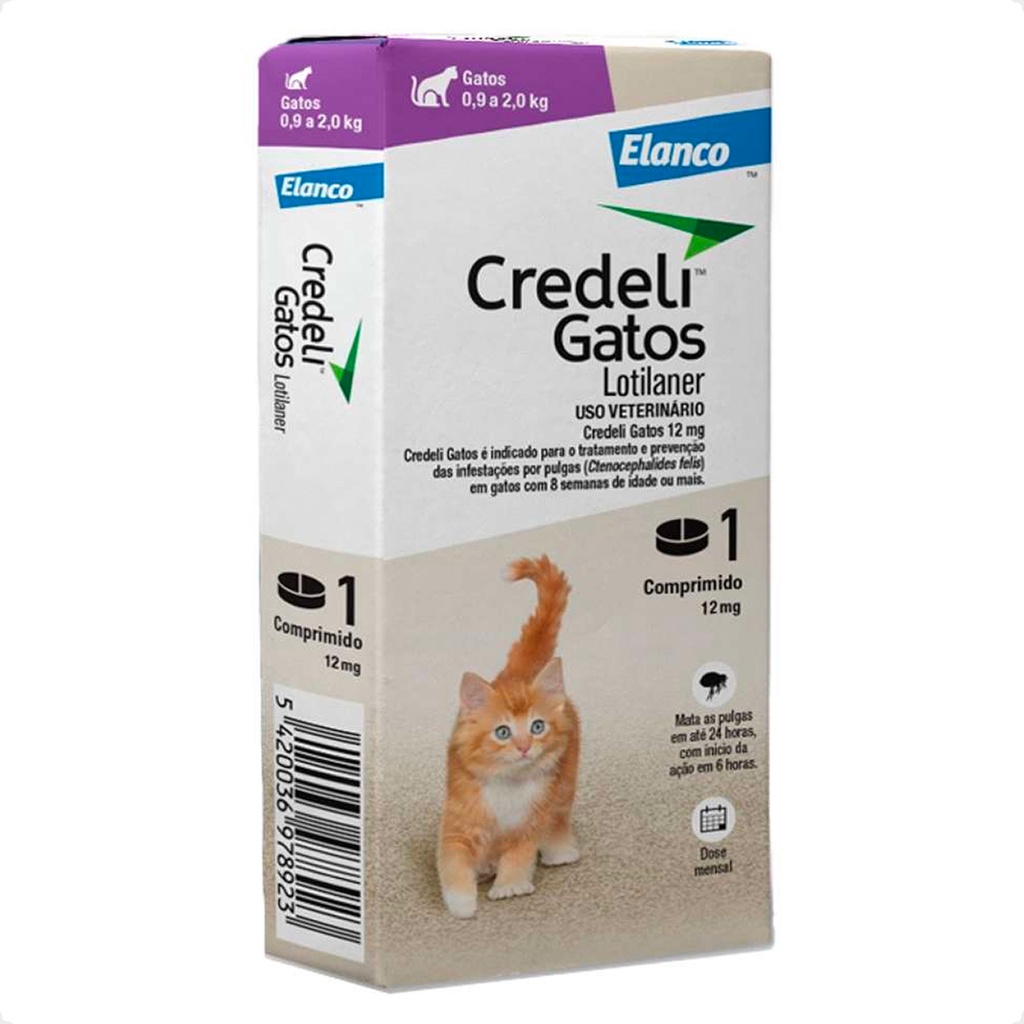 Credeli Antipulgas Elanco para Gatos de 0,9 a 2 Kg - 12 mg