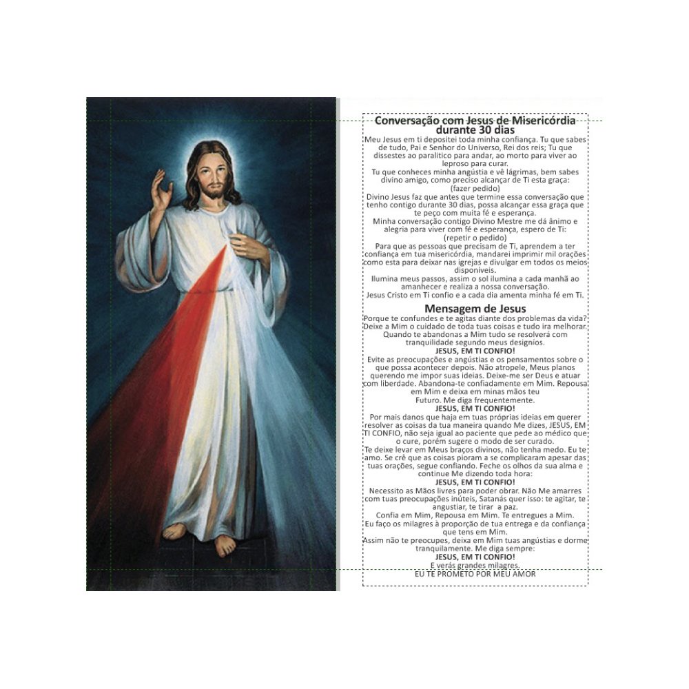 500 Santinhos Conversação com Jesus (Tam. Triplo) - 10x21 cm