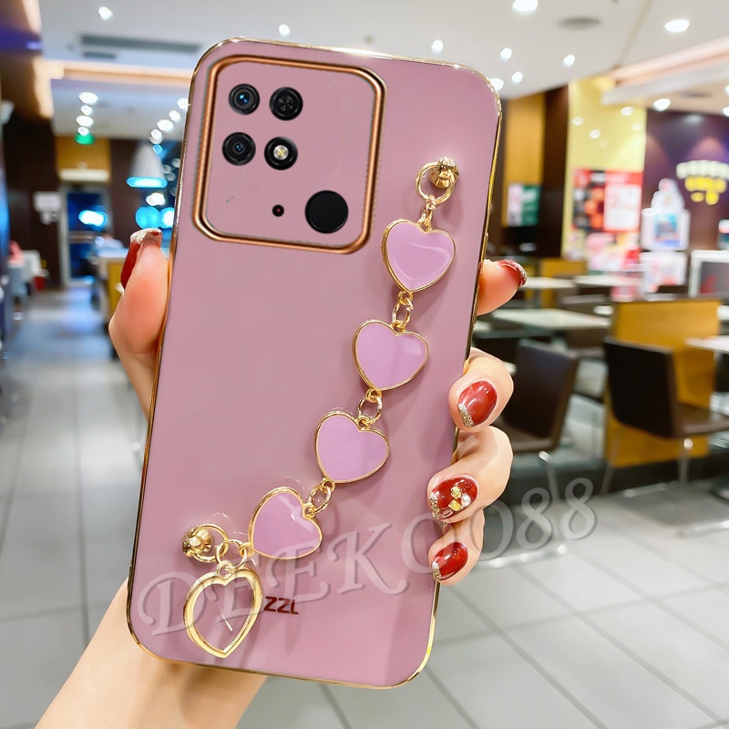 Capa Celualr Xiaomi Redmi 10C/10 prime/10A/10 Capa Com Proteção De Pulso Câmera E Borda Reta em Oferta na Shopee