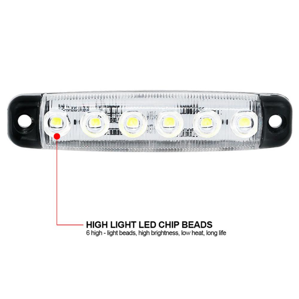 Detalhes do UQUEEN 1PC Indicadores De Marcação Lateral Do Reboque De Caminhão 6LED 24V Luz De Sinalização De Advertência Da Traseira P8R7