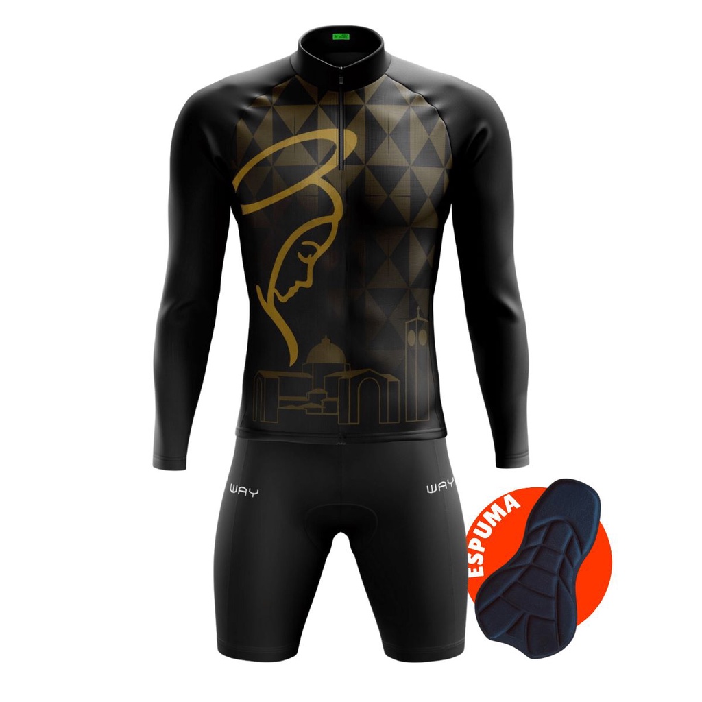 Kit Roupa de Ciclismo Masculina Conjunto Camisa e Bermuda Acolchoada Para Pedalar Bike