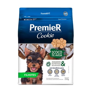 Biscoito Premier Cookie Para Cães Filhotes De Pequeno Porte Sabor Coco E Aveia 250g em Oferta na Shopee