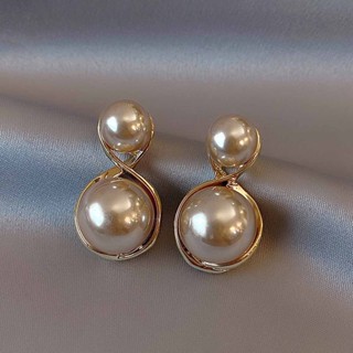 Elegante Brincos De Champanhe Pearl Gold Metal Ball Champagne Dangle Para Menina Nova Moda 2023 Ins