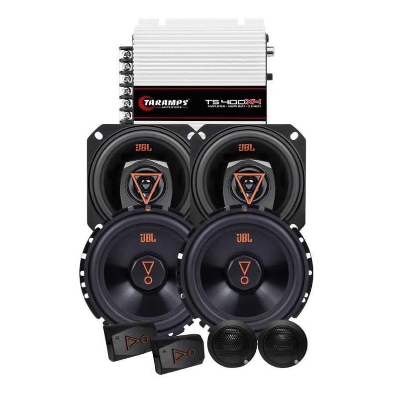 Kit 2 Vias 6  JBL 62VMS80 160W + Par Alto Falantes 4  Triaxiais JBL 4TRMS80 160W + Módulo TS400x4 em Oferta na Shopee