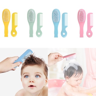 Conjunto De Pente Escova De Cerdas Macias Para Massagem Da Cabeça Do Recém-Nascido em Oferta na Shopee