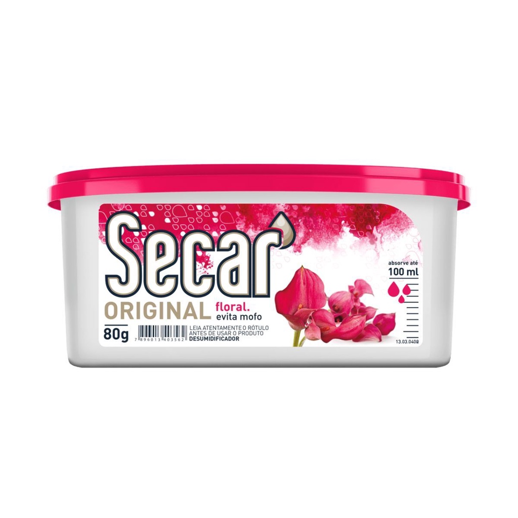 Anti Mofo Secar Original Floral 80g Desumidificador Ambiente Para Closet Armário Guarda Roupa Gaveta