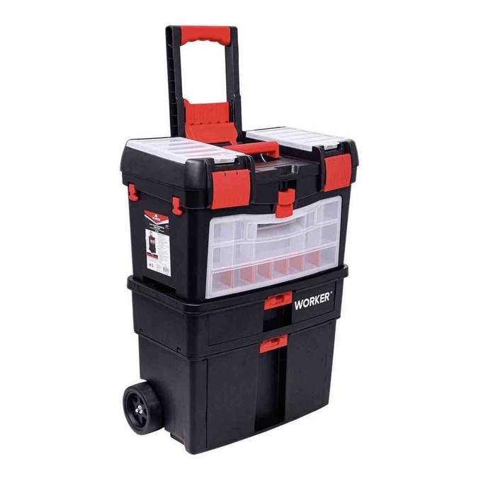 Caixa de Ferramentas Carrinho Com Rodas 24 Polegadas Forte e Resistente Worker em Oferta na Shopee