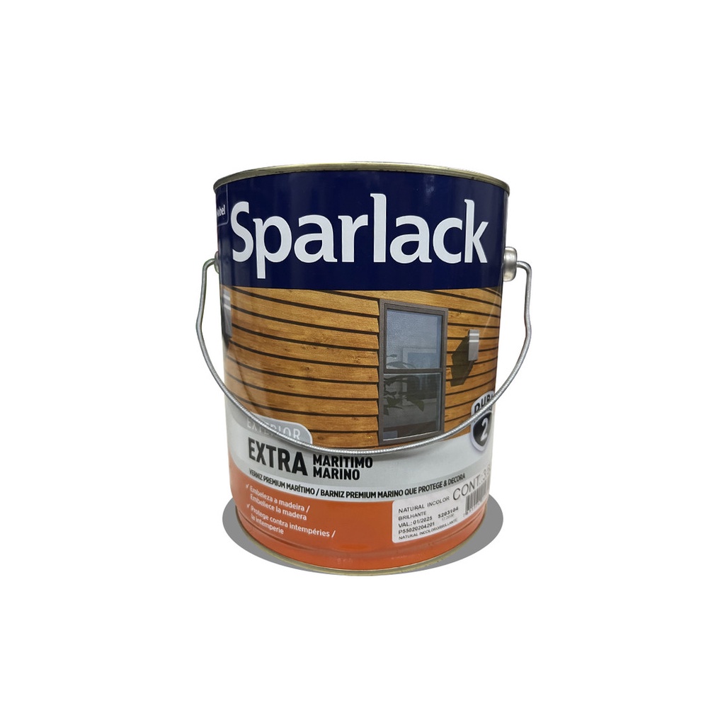 Verniz Premium Marítimo Cor Natural Incolor Brilhante Repelente A Água Película Elástica Durabilidade 2 Anos Sparlack 3,6 L