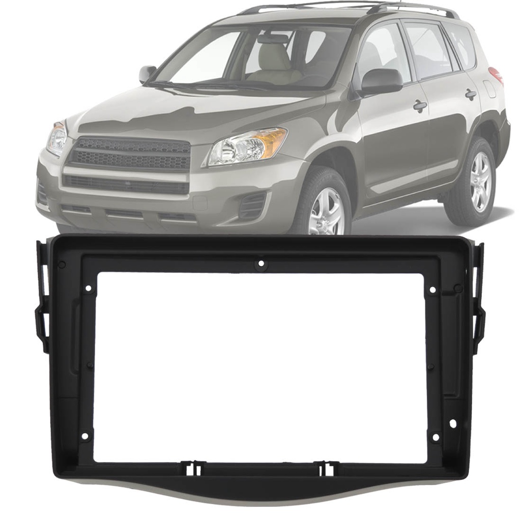 Moldura Painel 2 Din 9" Polegadas Toyota Rav4 2008 até 2011 Preto