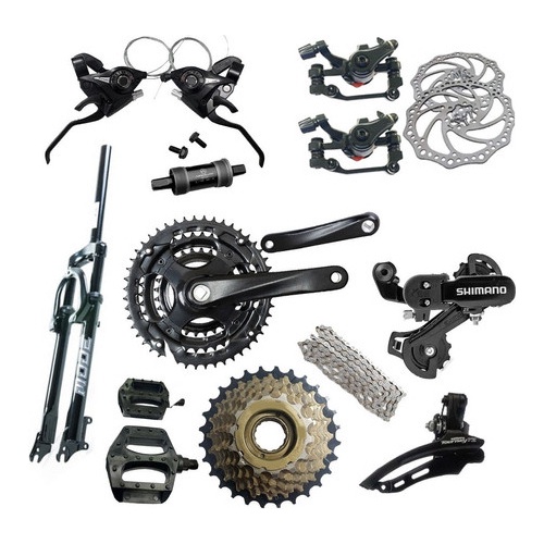 Kit 21v Bike Aro 29 Suspensão,freio Disco E Cambios Shimano