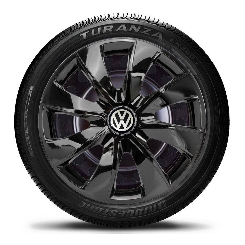 Kit 4 Calota Esportiva Aro 14 Prime VW Gol Voyage Fox Up Parati Saveiro CrossFox Polo SpaceFox Virtus