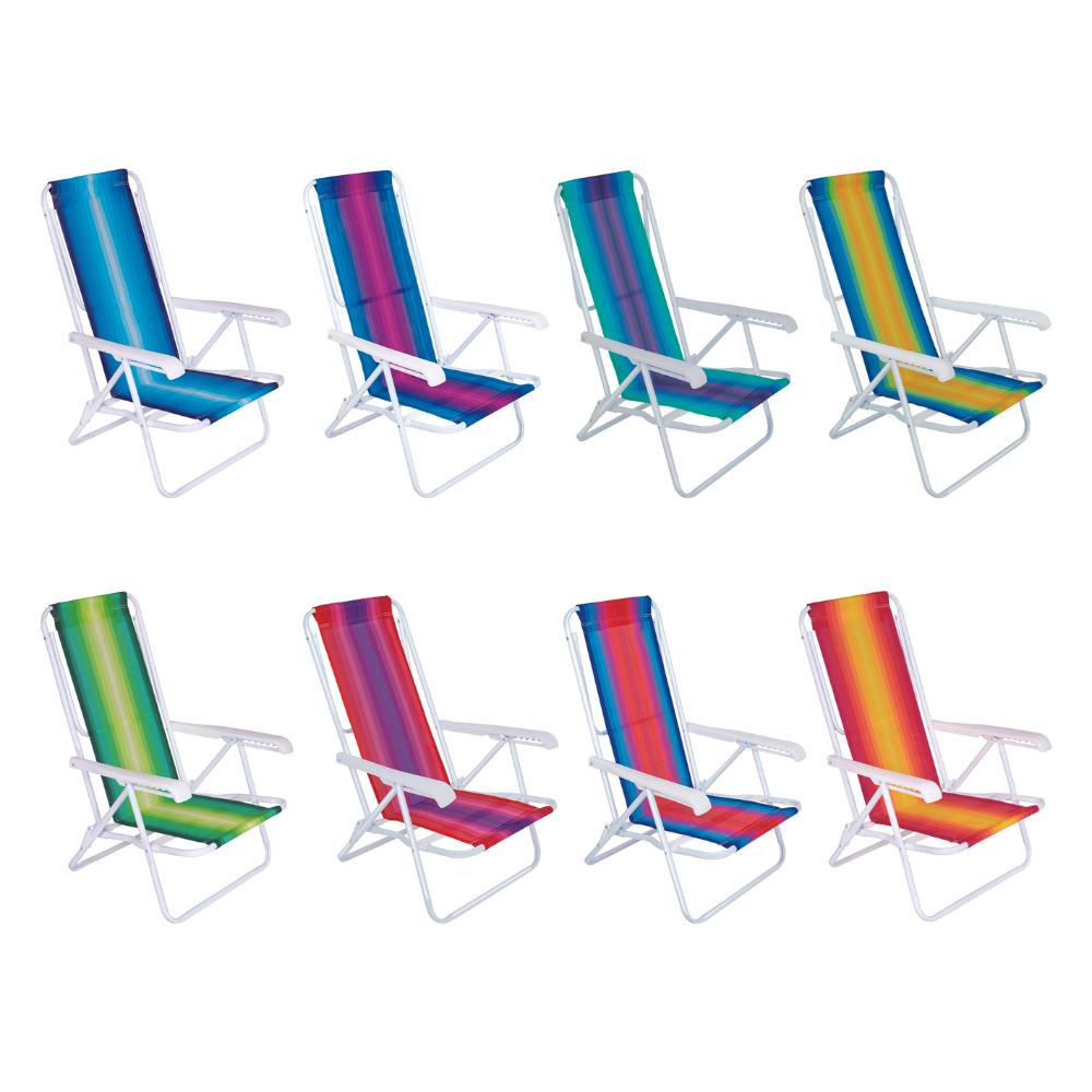 Cadeira De Praia Piscina Reclinável 8 Posições Cores Mor em Oferta na Shopee