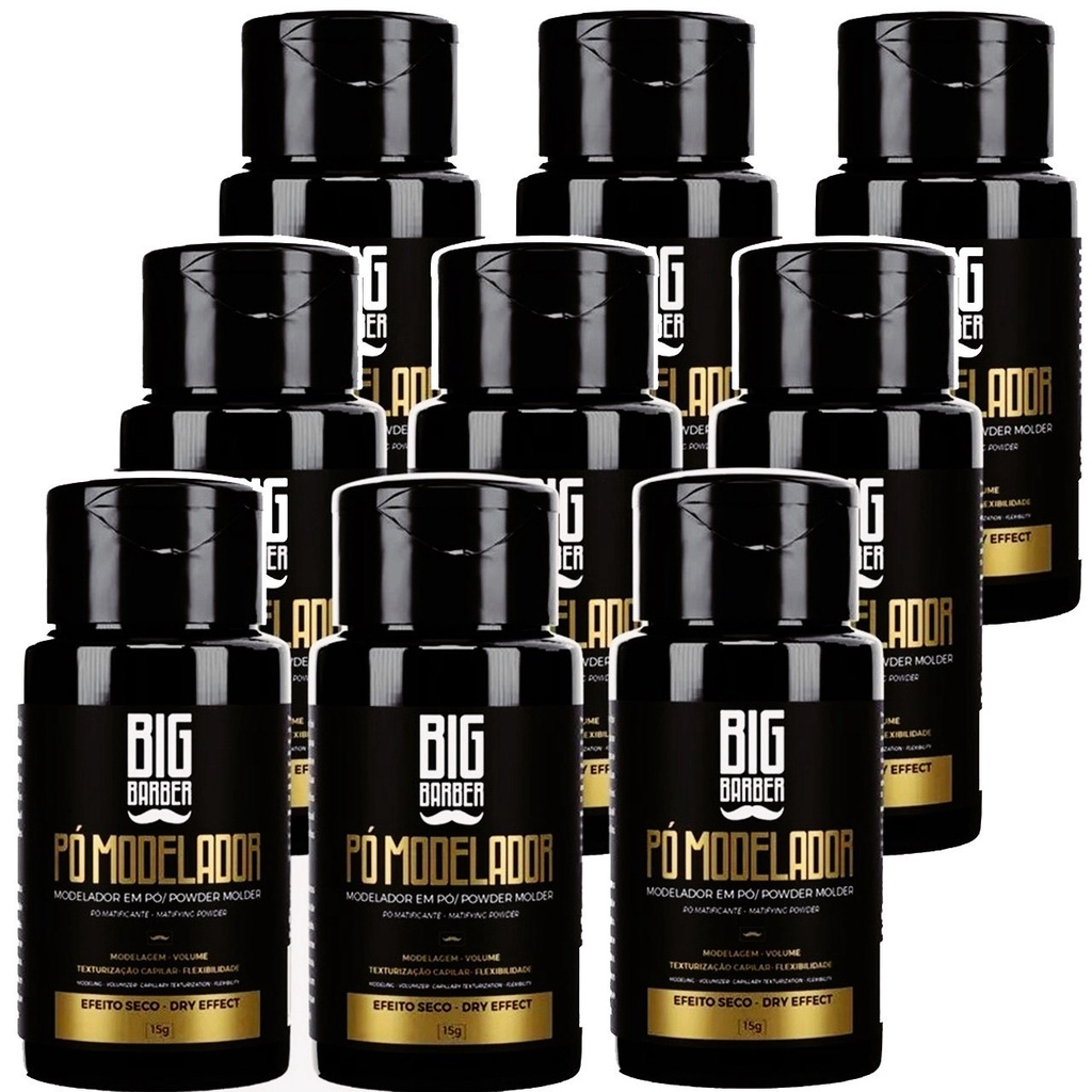 Pó Modelador Pomada Em Pó Big Barber 15g Caixa Com 9 Unidades