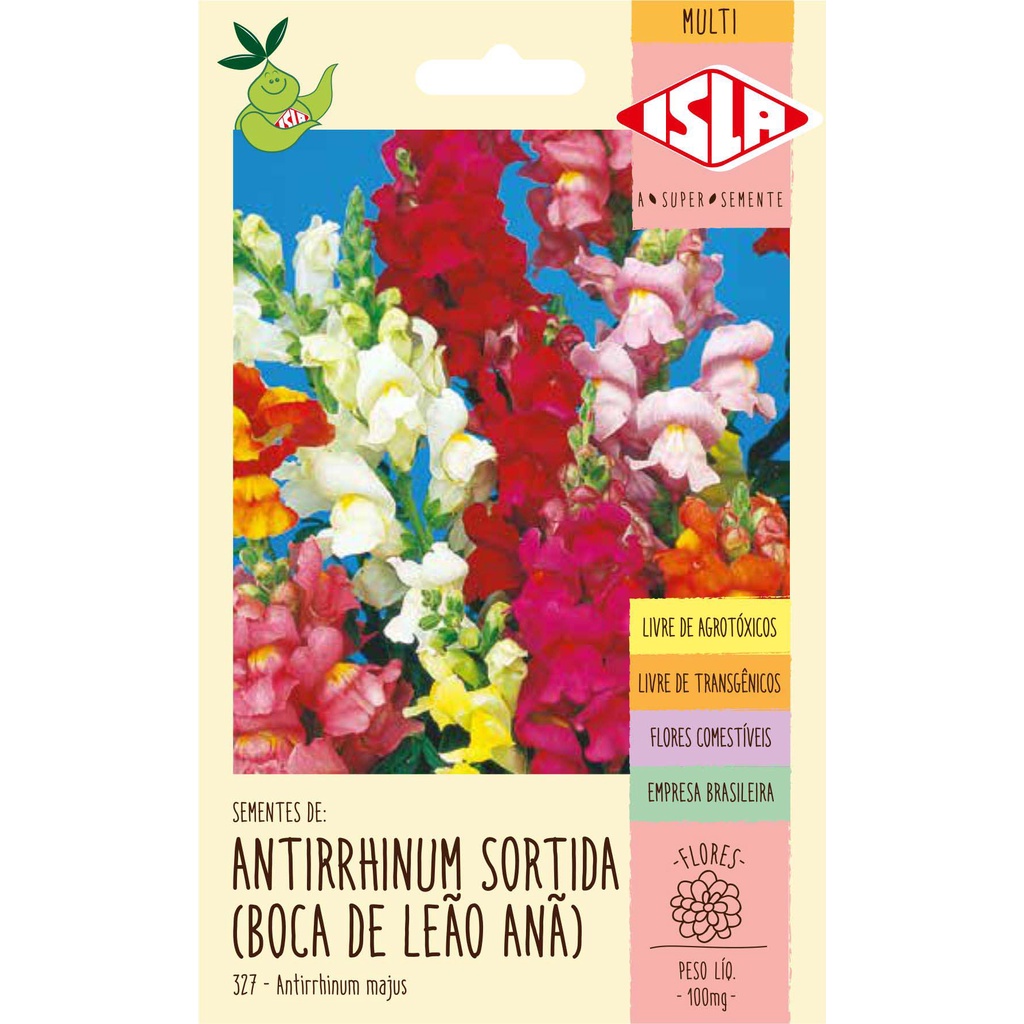 Sementes de Antirrhinum Boca de Leão Anã Sortida 100mg Isla Multi em Oferta na Shopee