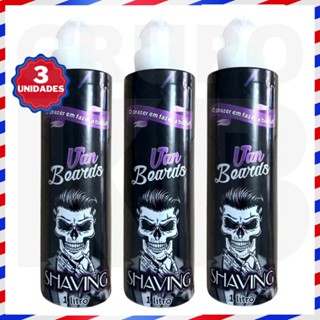 3x Shaving Gel De Barbear Van Beards 1L Barbearia Salão