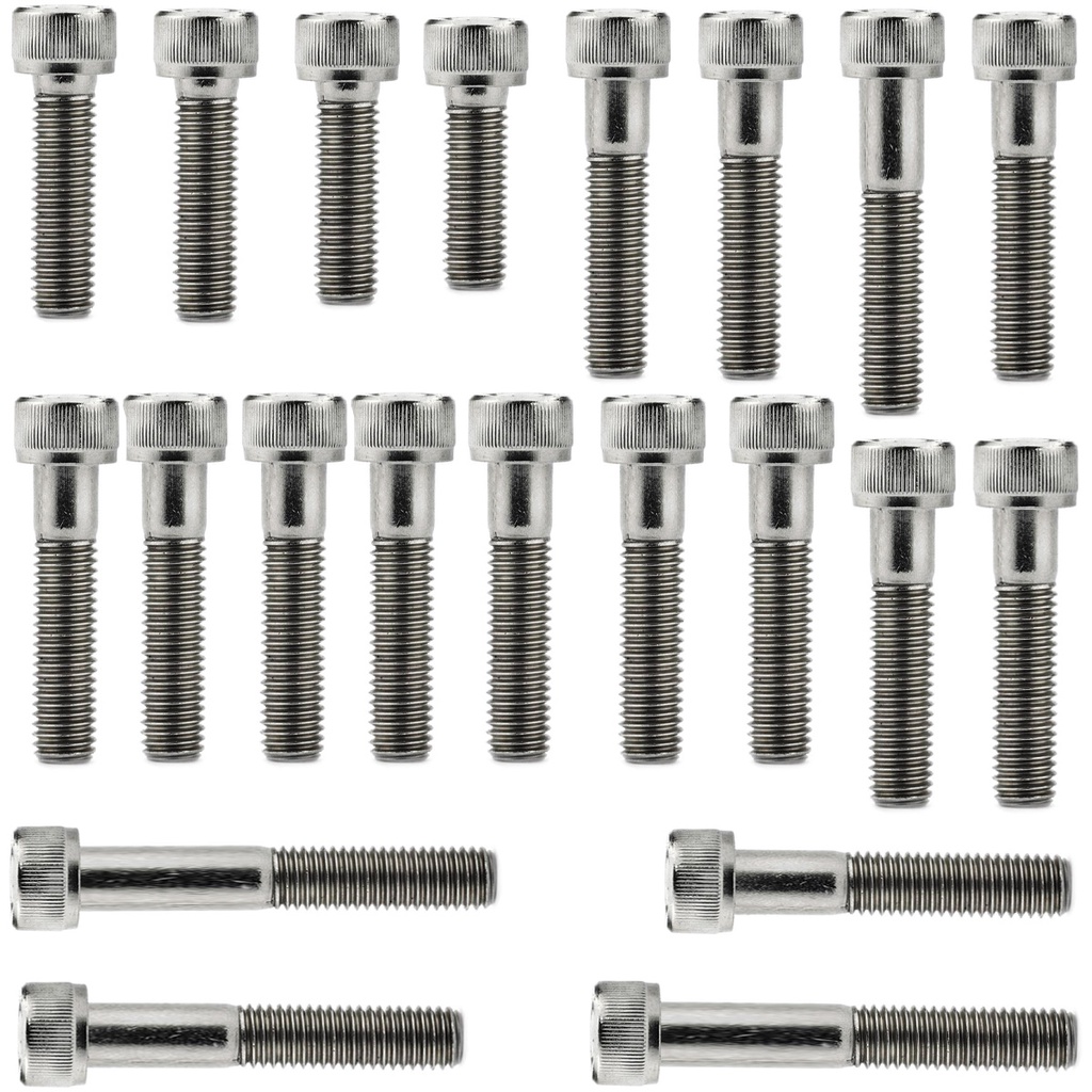 Kit parafusos inox tampa motor lateral esquerda+direita NXR150 Bros 2003 a 2005 OHC