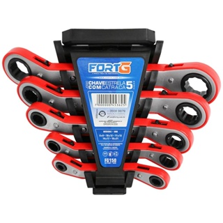 Jogo de Chaves Estrela Feita em Aço Resistente Catraca 6 x 21mm 5 Peças FortG em Oferta na Shopee