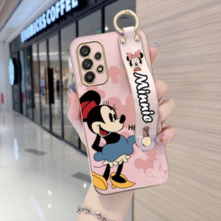 Para Motorola Moto G10 G20 G30 G22 G52 G53 G60 G9 Play Plus E7i Power (com pulseira) Soft Plating TPU Cute Minnie Pattern Full Lens Protection Phone Casing