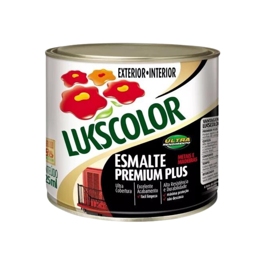 Tinta Esmalte Sintético Brilhante 225ml Lukscolor Cores em Oferta na Shopee