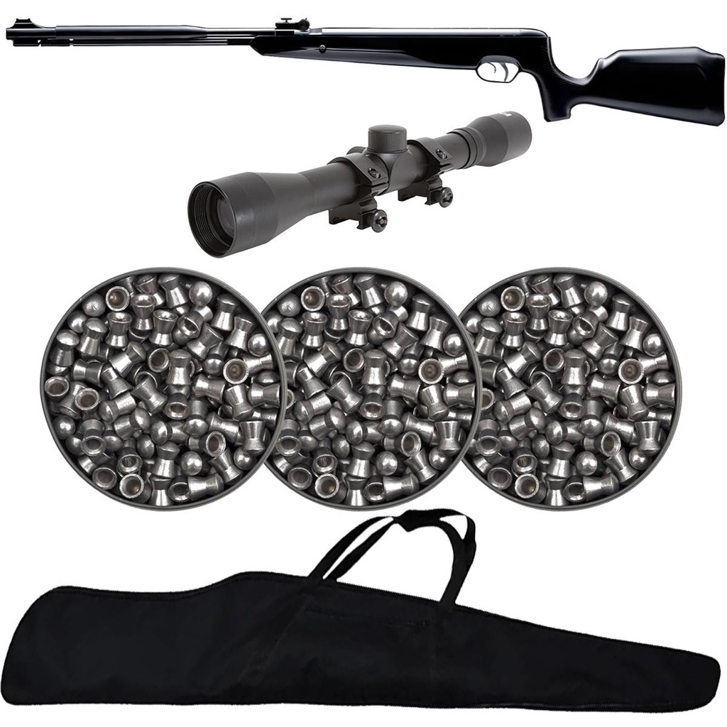 Carabina de Pressão Naja 2.0 5.5mm Pistão Nitro 60kg - Tag + 3 Chumbos + Capa + Luneta 4x32
