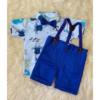 Conjunto tematico menino FUNDO DO MAR completo