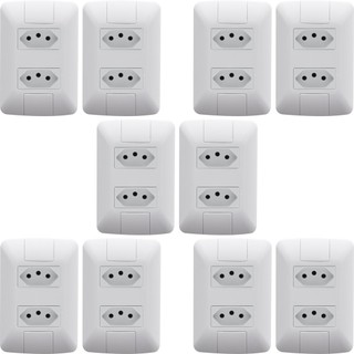 Kit 10 Tomadas Dupla 2P+T Tramontina Aria 10 A 250 V