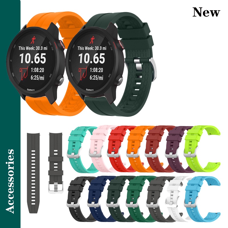 Nova Pulseira Esportiva De 20mm De Fita De Silicone Para Garmin Forerunner 645 245 55 158 165 Música/Venu Sq 2/Vivoactive 3 em Oferta na Shopee