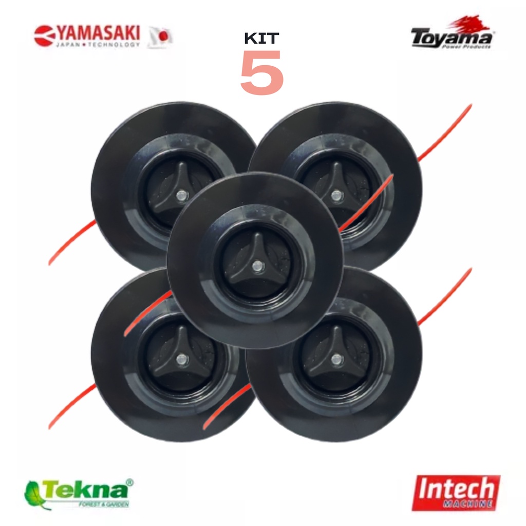 Kit 5 Carretel Para Roçadeira Fio De Nylon - Toyama / Tekna / Yamasaki