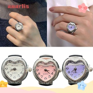AMARLIS Love Quartz Ring Watch Relógio De Jóias Vintage Quartzo Redondo Anéis De Dedo