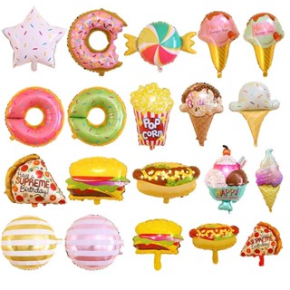 Donut Sorvete dos desenhos animados balão de filme de alumínio Six One Party Suprimentos Criativos Comida Balões Crianças Decoração de Aniversário