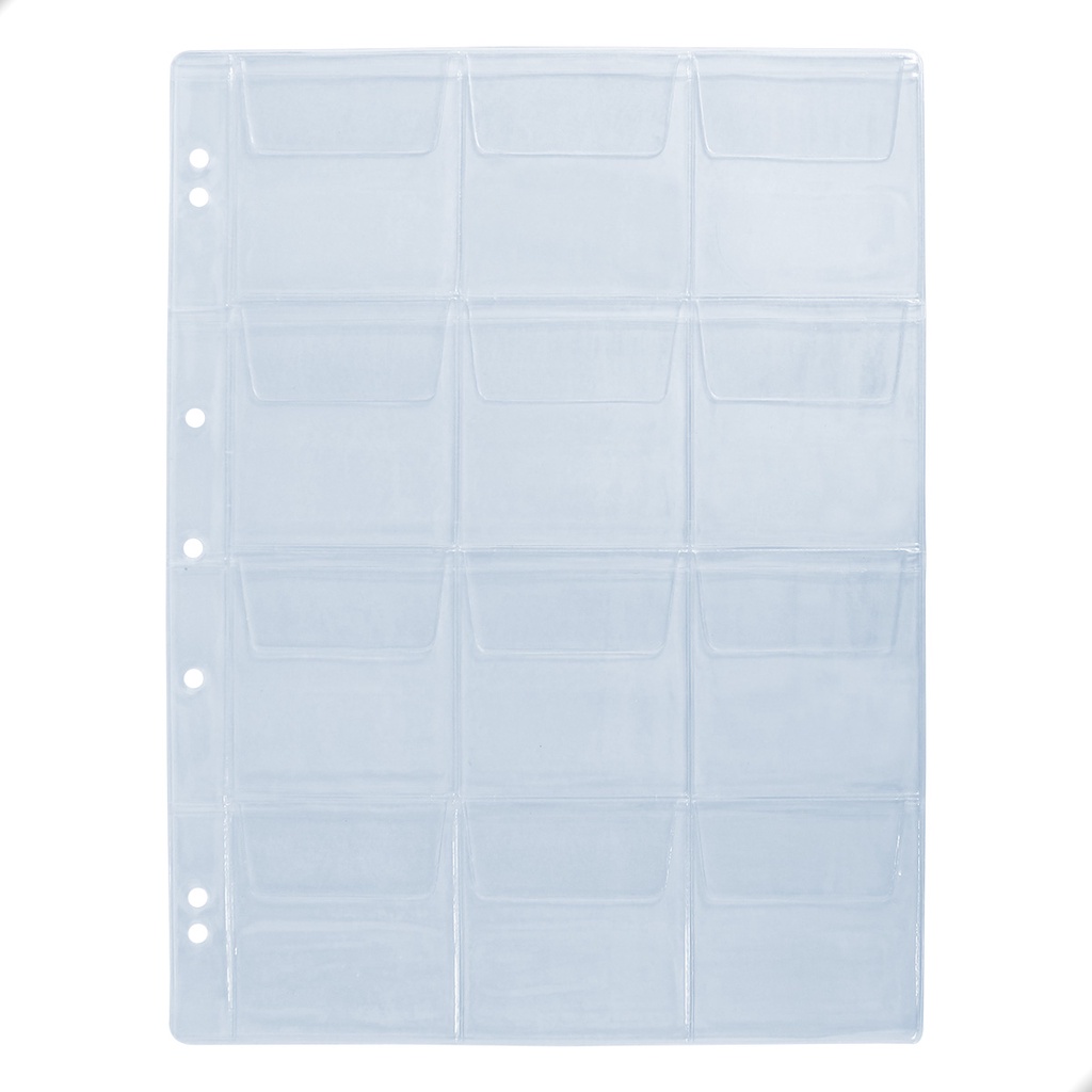 Kit 10 Folhas para Moedas 32x24 Organizer 12 Bolsos