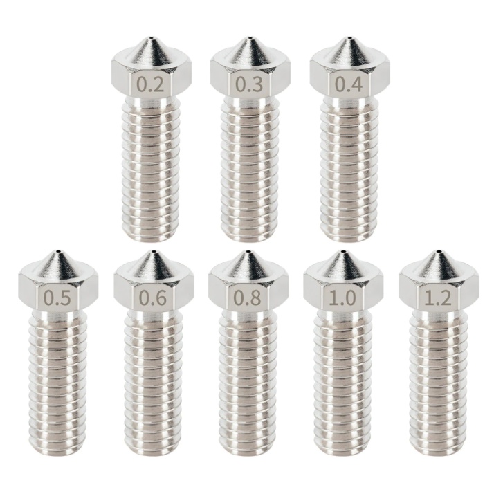 Bico Nozzle Aço Inox 0,4 0,5 0,6 0,8 1,0 mm Mk8 E3d Volcano