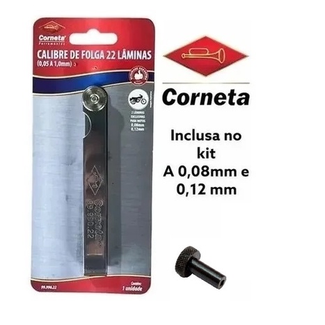 Cj Reguladores De Válvulas E Calibre De Folga incluso lâminas 0,08 e 0,12mm - Moto Brasil