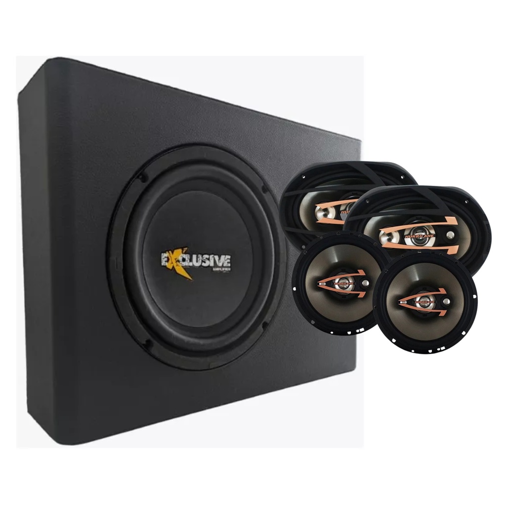 Kit Caixa Amplificada Slim Exclusive Com Falantes 6 e 6X9