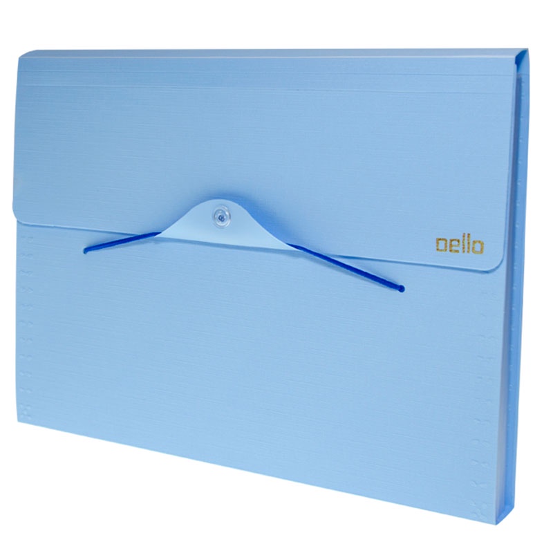 Pasta sanfonada A4 com 12 divisórias Linho serena Azul pastel 6096.BP Dello em Oferta na Shopee