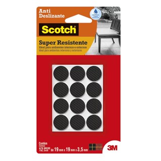 Protetor antideslizante Scotch redondo preto Pequeno 12 unidades 3M