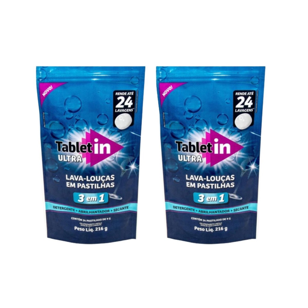 Kit 2 Lava Louças Tablet In 3 Em 1 - 24X9G