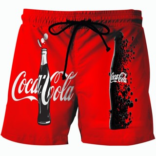 Coca-Cola E Veneno 3D Calções Masculinos Impressos Harajuku Casual Loose Beach Shorts