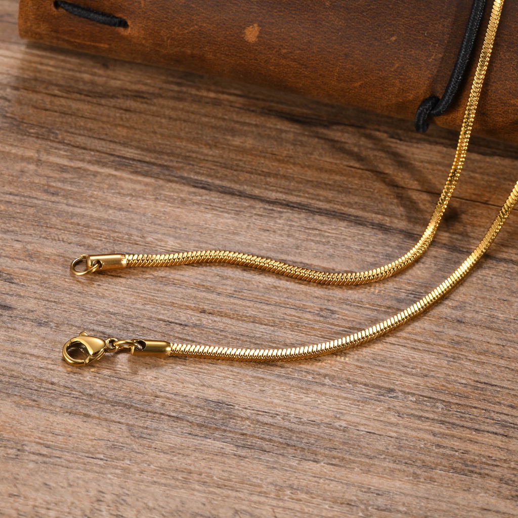 Vnox 2MM Colar De Ouro De Aço Inoxidável Para Homens Da Moda, Cobra Quadrada Jóias · foto 2