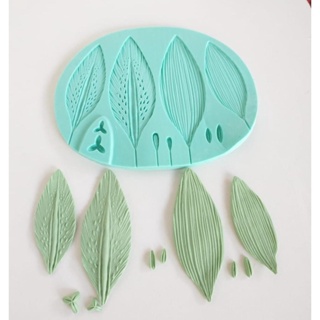 Molde de silicone Marcador de Folhas Lírio Miolo e botões para doces, biscuit, artesanato, festa de aniversário em Oferta na Shopee