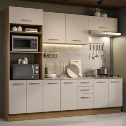 Armário de Cozinha Completa 270cm Rustic/Crema Agata Madesa 01
