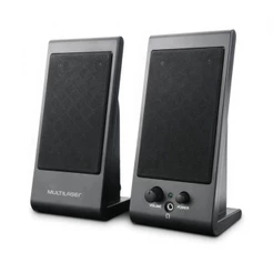 Caixas de Som 2.0 3W RMS USB Conexão P2 Controle Volume Cinza - SP009