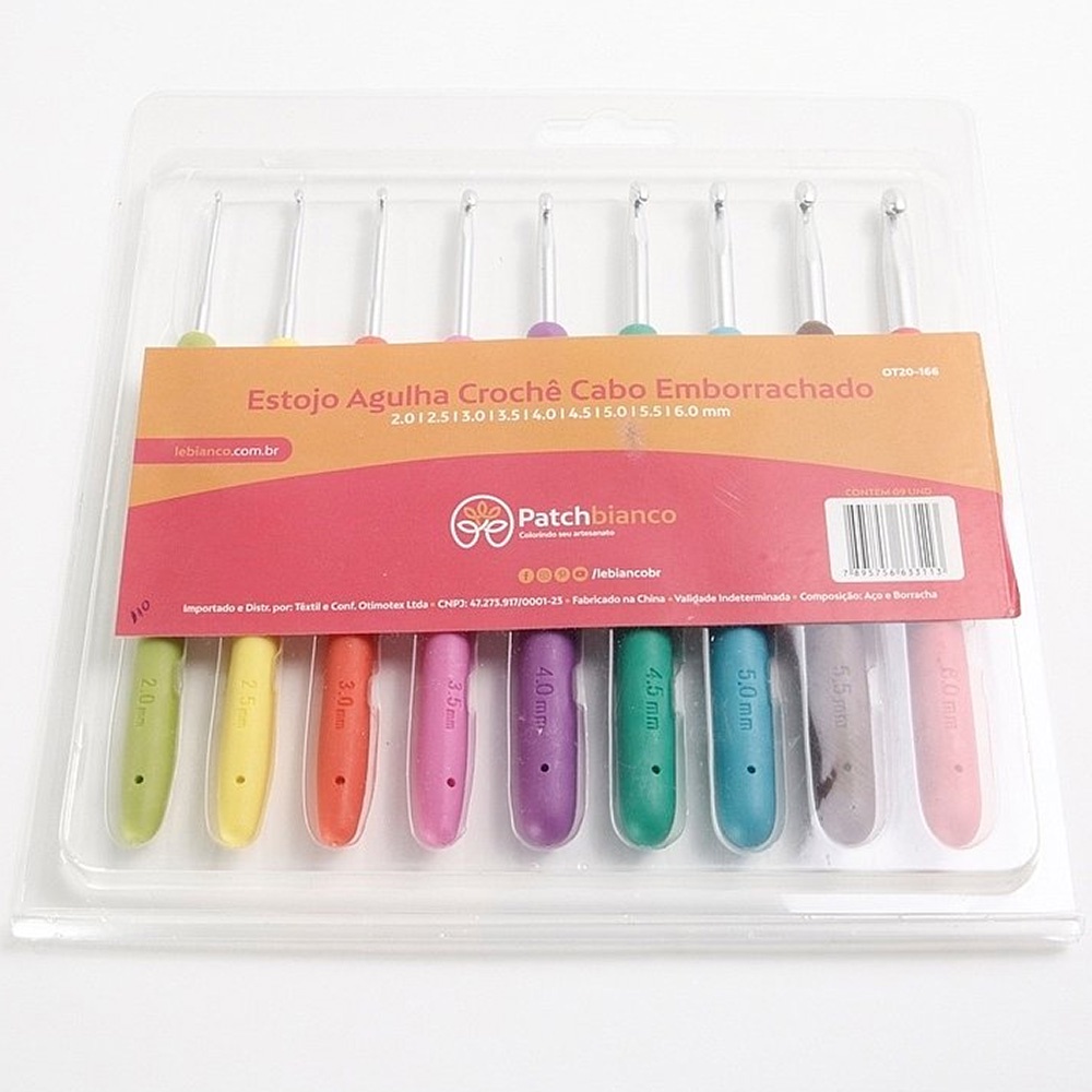 Kit 9 Agulhas de Crochê Soft Emborrachada Le Bianco Ot20-166
