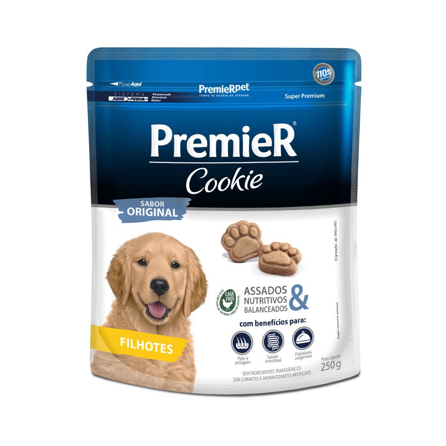 Biscoito Premier Cookie Cães Filhotes 250g em Oferta na Shopee