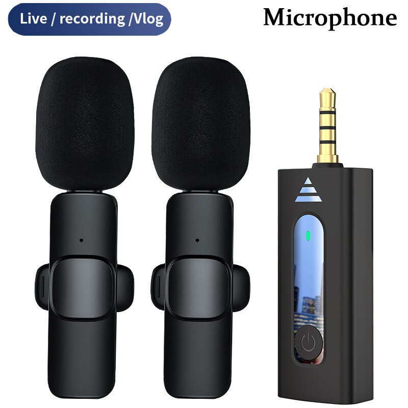 Microfone de Lapela Omnidirecional sem Fio 3,5 mm K35 para Câmera e Caixa de Som