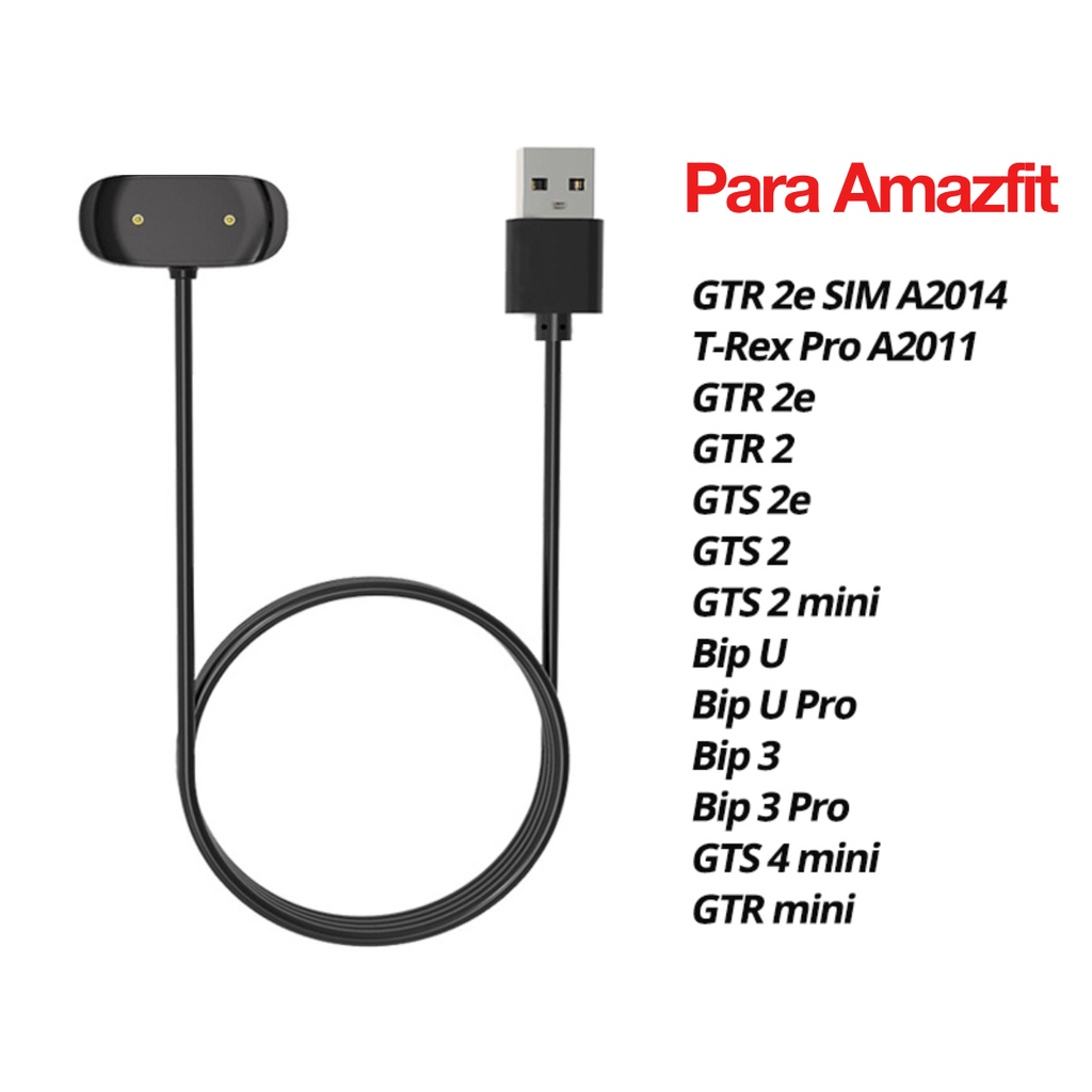 Carregador para Amazfit GTR 2e, GTR 2, GTS 2 2e, GTS 2 Mini, GTS 2 Mini, GTR Mini, GTS 4 Mini, Bip 3 Pro, Bip U, Bip 3, T REX Pro