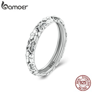 Bamoer Retro 925 Silver Sterling Ins Simple Design Ring Presentes Para Jóias De Moda Feminina
