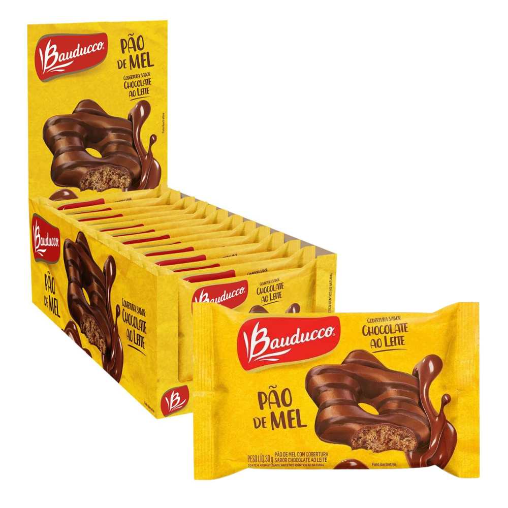 Pao de Mel Bauducco Chocolate Ao Leite 14 unidades de 30g
