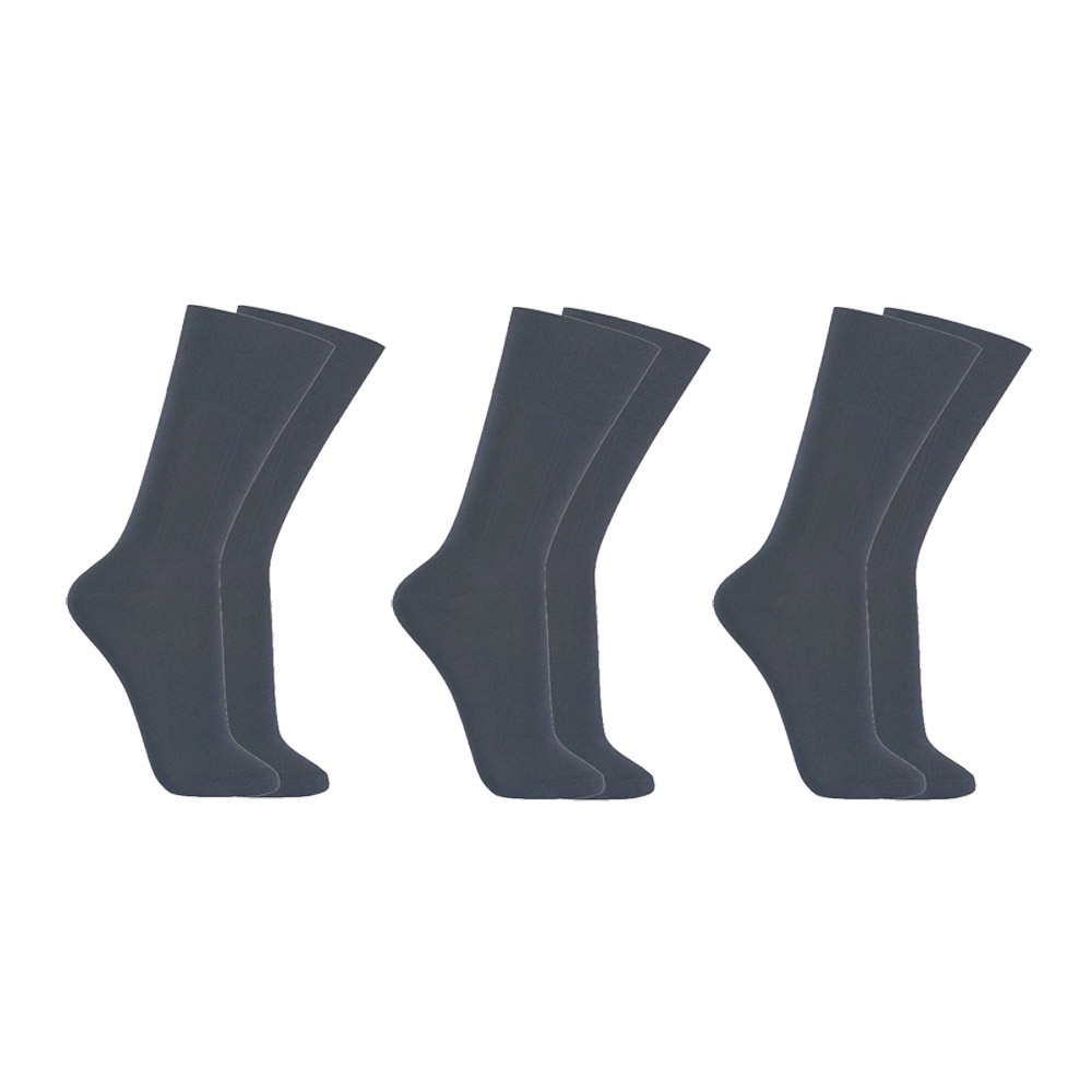Kit C/3 Pares de Meias Sociais Microfibra - Cinza em Oferta na Shopee