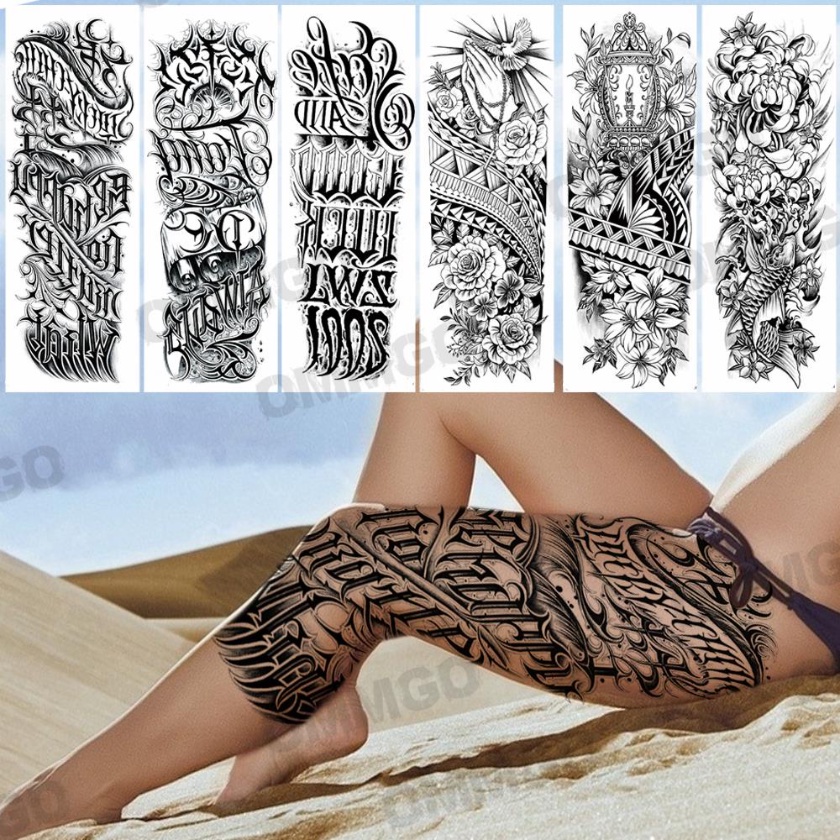 Tatuagens Temporárias De Versículo Citado DIY Para Mulheres Adultas Falsas Flores De Totem Realistas Autocolante De Tatuagem Sexy Tatoos À Prova D'água De Coxas Grande Novinho Em Folha em Oferta na Shopee